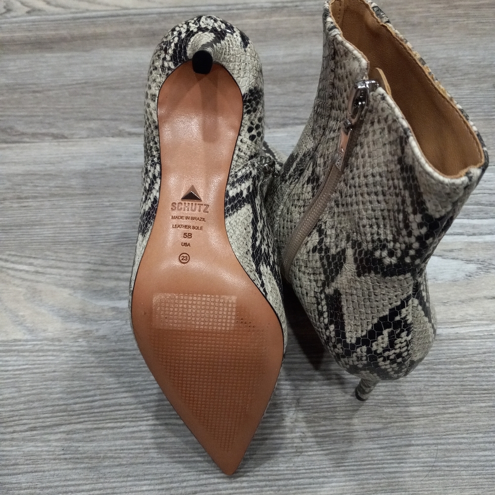 Schutz Bette Python Printed Leather Boots With St… - image 11